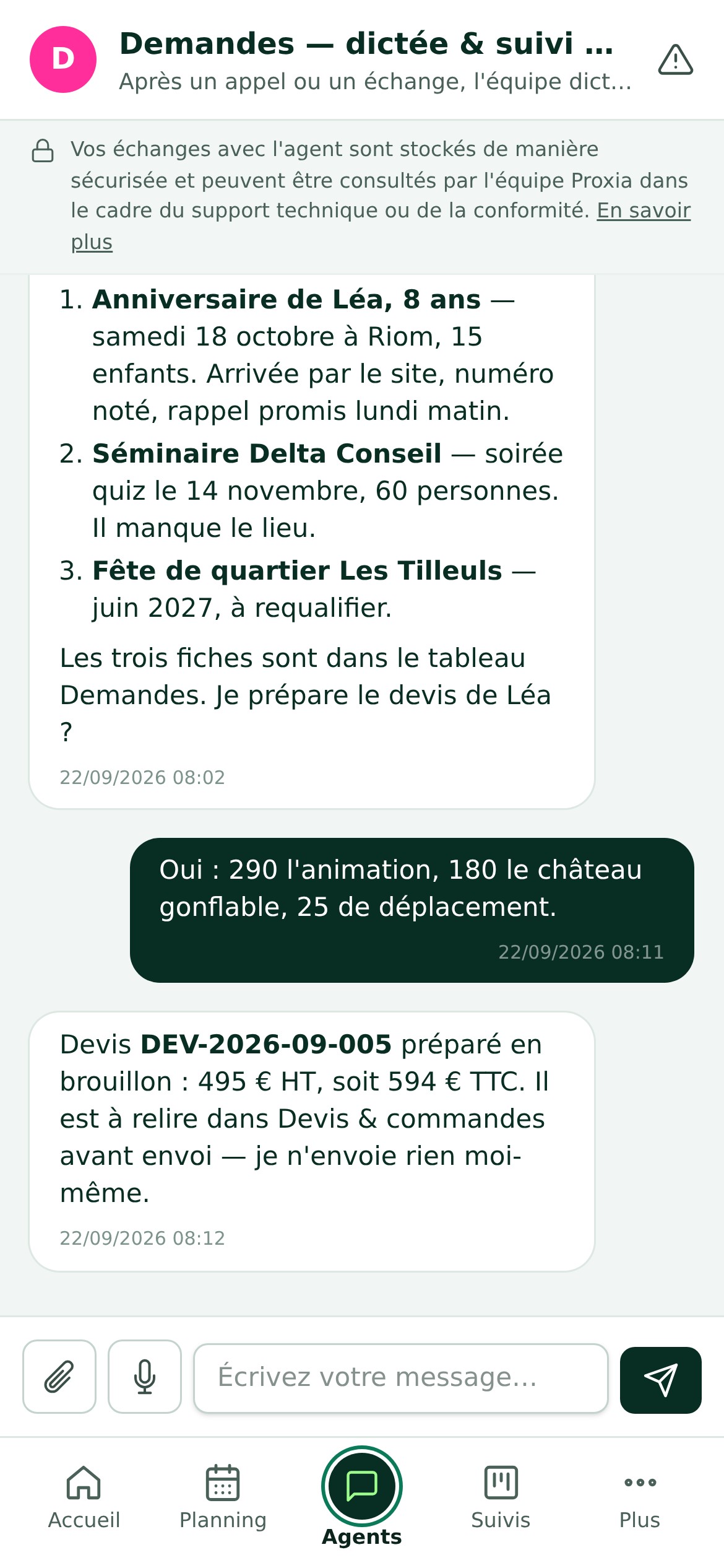 La même conversation sur téléphone