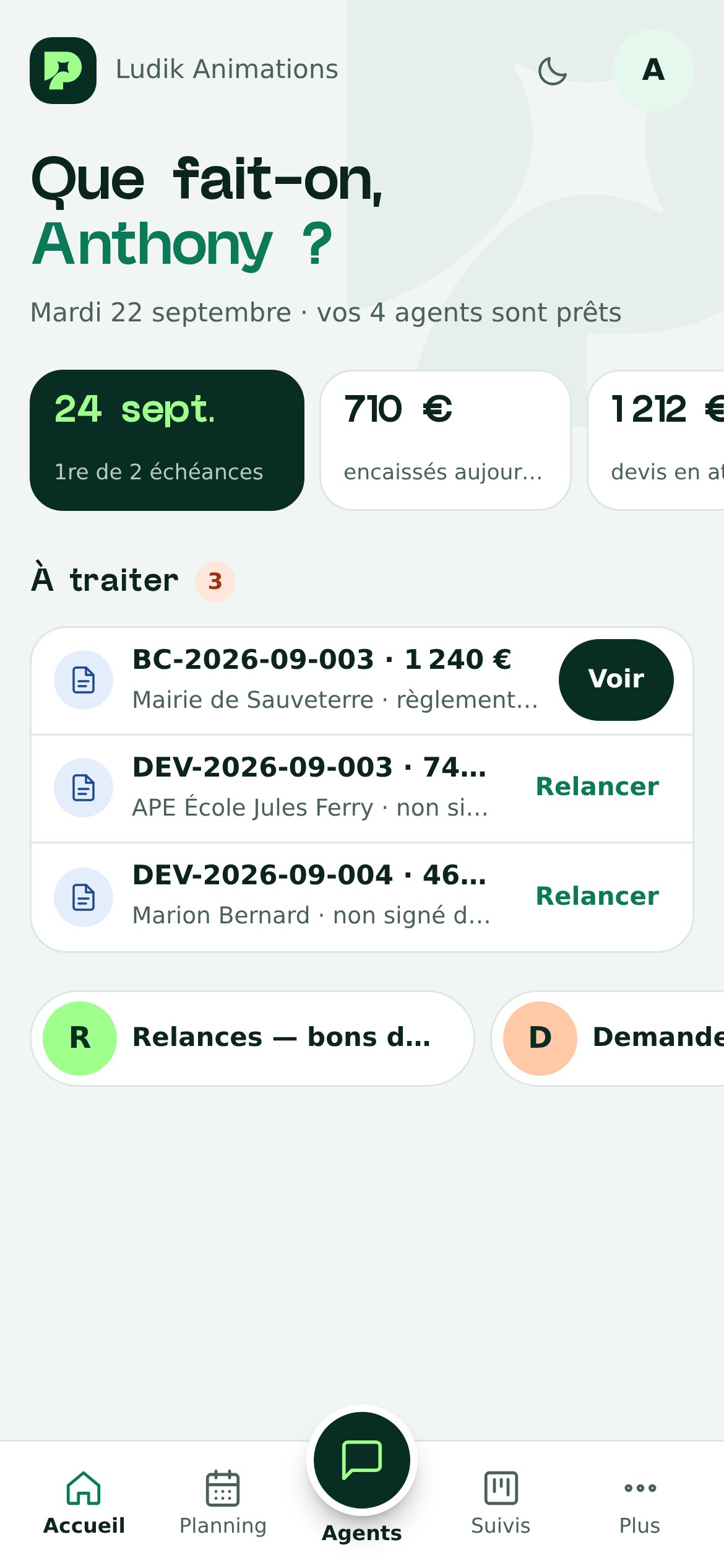 Le même accueil sur téléphone