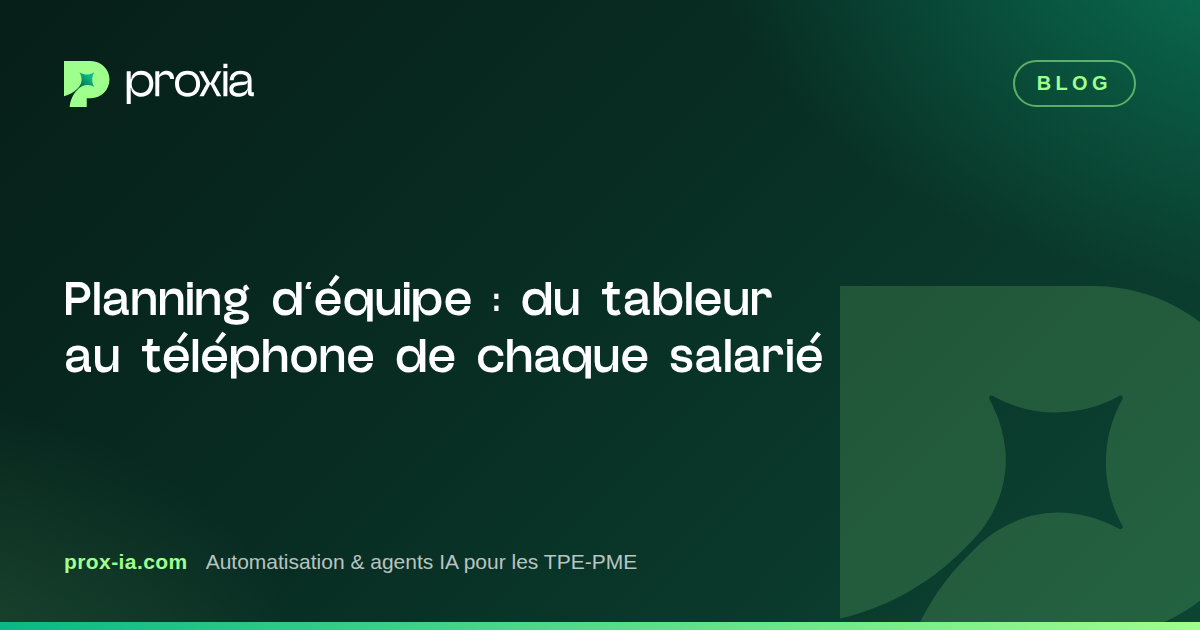 Un planning d'équipe hebdomadaire affiché sur un téléphone, à la place d'un tableur imprimé